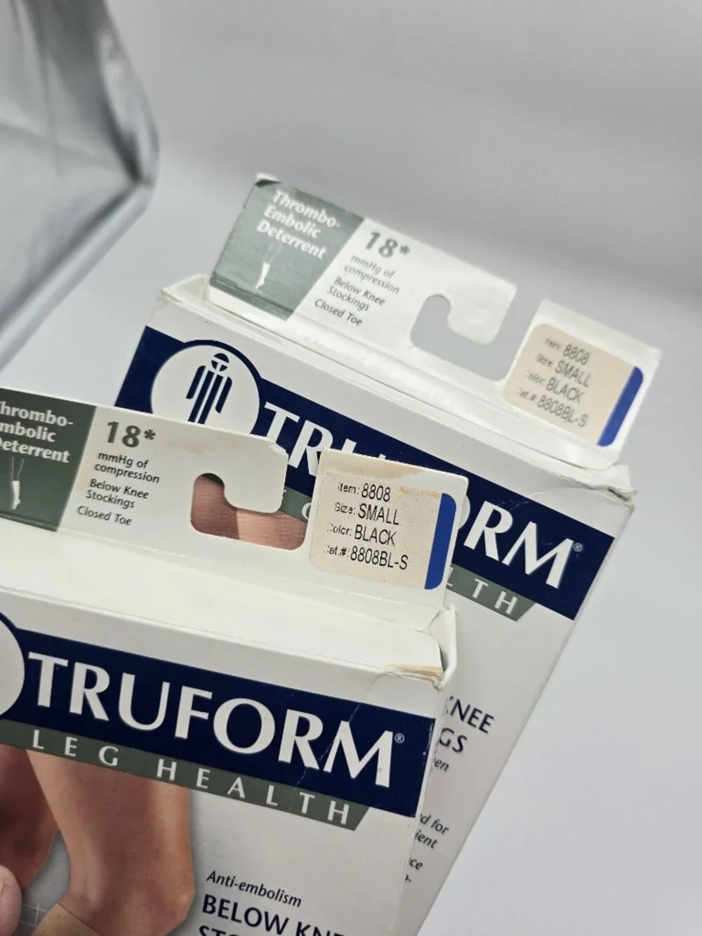 Truform Anti Embolism Compression Stockings Small Black 18mmHg Lot Of 2